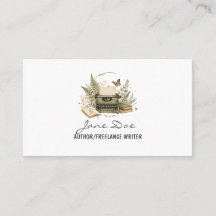 Tarjeta de presentación de autor con acuarela vint