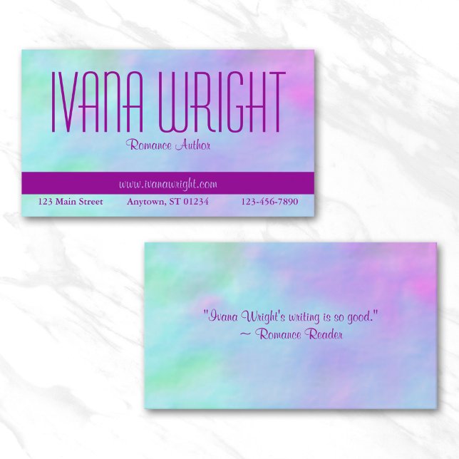 Visita Tarjeta de presentación de autor de blues morados (Purple on Blues Author Business Card)