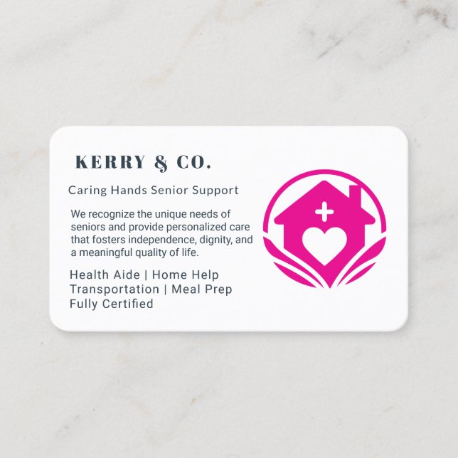 Visita Tarjeta de presentación de ayuda residencial - Pro (Anverso)