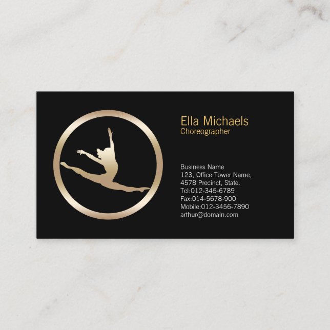 Visita Tarjeta de presentación de bailarina con icono Sal (Anverso)