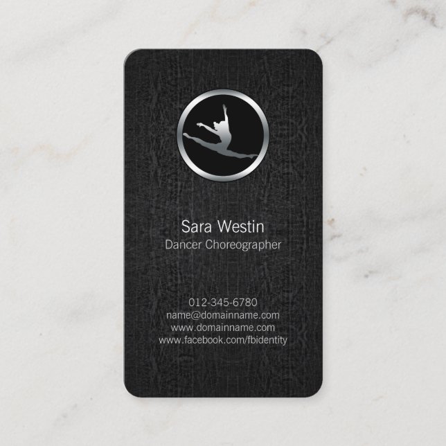 Visita Tarjeta de presentación de bailarina cromática par (Anverso)