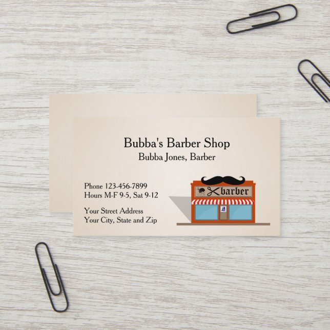 Visita Tarjeta de presentación de barbería (Anverso/Reverso In Situ)