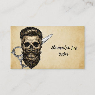 Visita Tarjeta de presentación de barbería con estilo crá