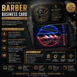 Visita Tarjeta de presentación de barbería premium | Resp