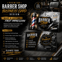 Tarjeta de presentación de barbería promocional |
