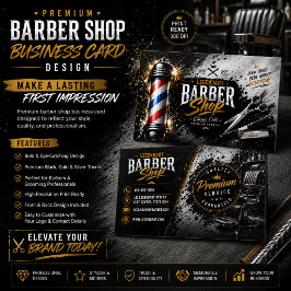 Visita Tarjeta de presentación de barbería promocional |