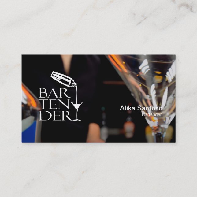 Visita Tarjeta de presentación de Barman (Anverso)