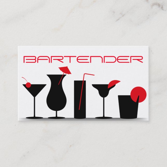 Visita Tarjeta de presentación de barman (Anverso)