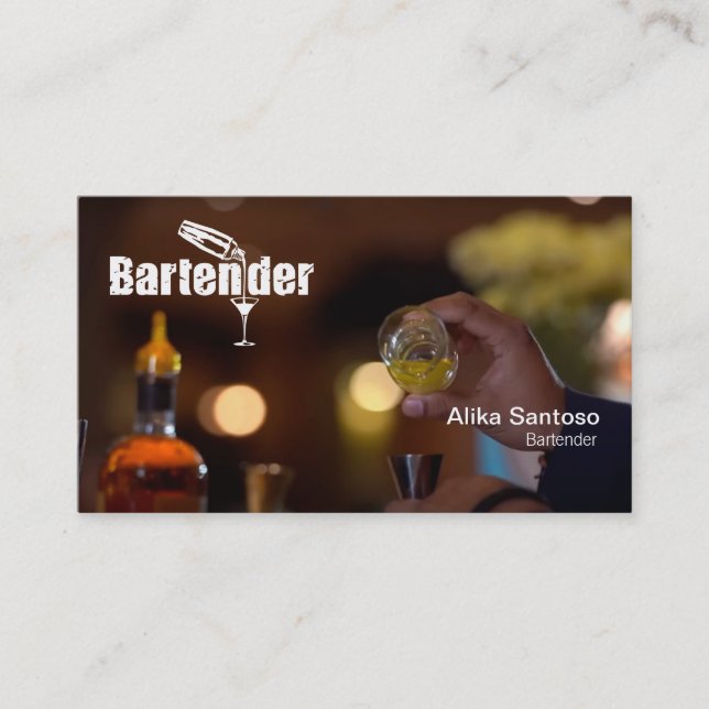 Visita Tarjeta de presentación de Barman (Anverso)