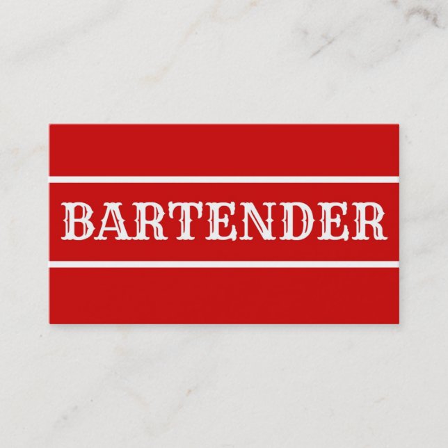 Visita Tarjeta de presentación de Barman (Anverso)