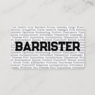 Visita Tarjeta de presentación de Barrister Legal Words