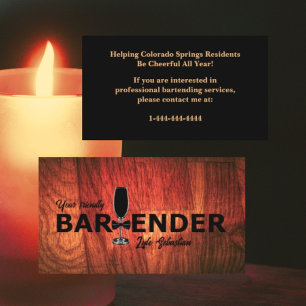 Visita Tarjeta de presentación de Bartender para el event