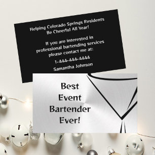 Visita Tarjeta de presentación de Bartender para evento d