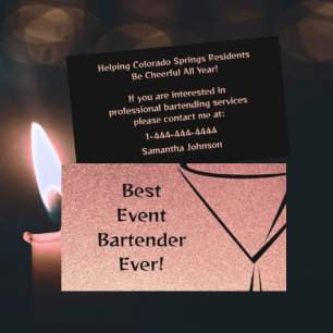 Visita Tarjeta de presentación de Bartender para eventos 