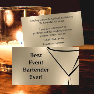 Visita Tarjeta de presentación de Bartender para eventos 