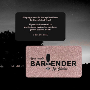 Visita Tarjeta de presentación de Bartender para eventos 