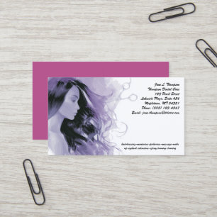 Visita 💜 Tarjeta de presentación de belleza lavanda soña