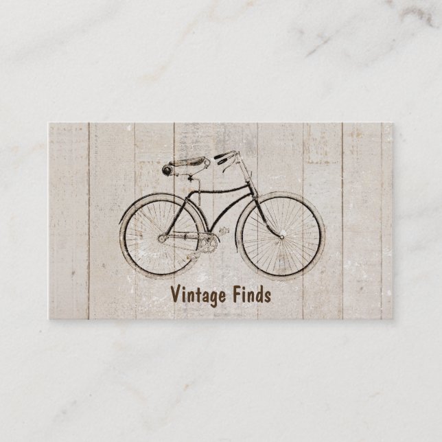 Visita Tarjeta de presentación de bicicleta vintage rústi (Anverso)