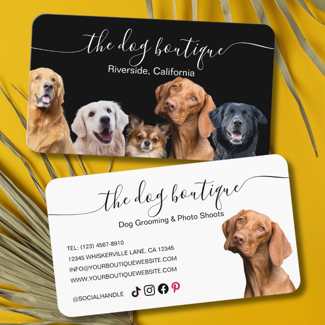 Visita Tarjeta de presentación de boutique de perros en b (dog grooming business card)