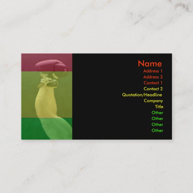 Visita Tarjeta de presentación de Boxeo (Anverso)