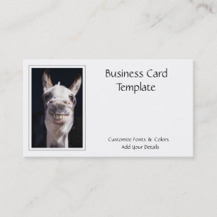 Visita Tarjeta de presentación de burro sonriente para fo
