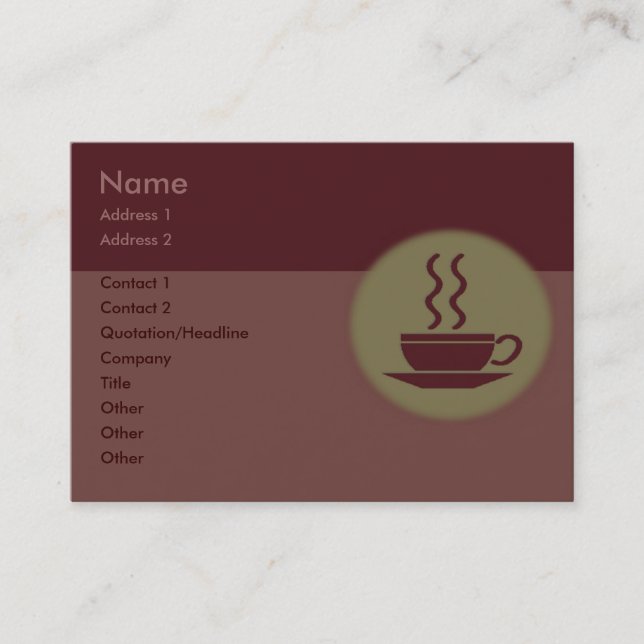 Visita Tarjeta de presentación de café caliente (Anverso)