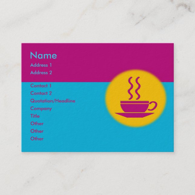 Visita Tarjeta de presentación de café caliente (Anverso)