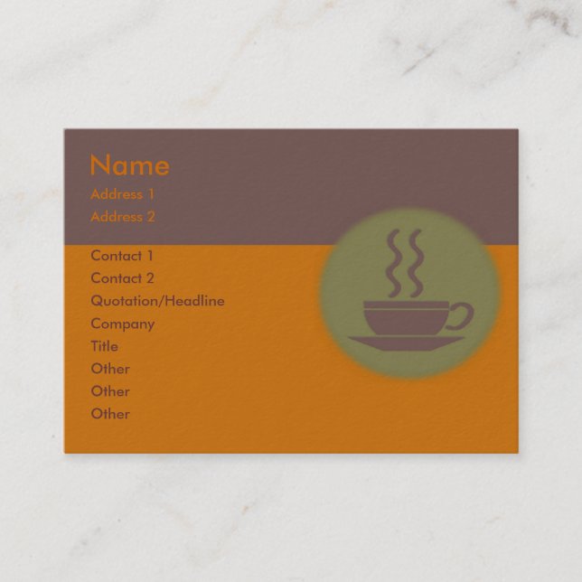 Visita Tarjeta de presentación de café caliente (Anverso)
