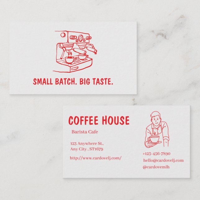 Visita Tarjeta de Presentación de Café Moderno (Anverso / Reverso)