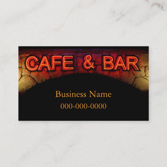 Visita Tarjeta de presentación de café y bar (Anverso)