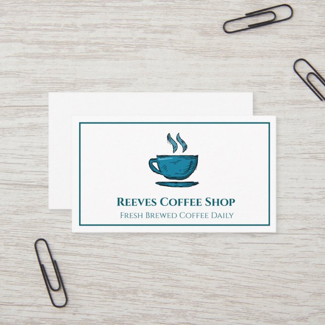Visita Tarjeta de presentación de cafetería (Anverso/Reverso In Situ)