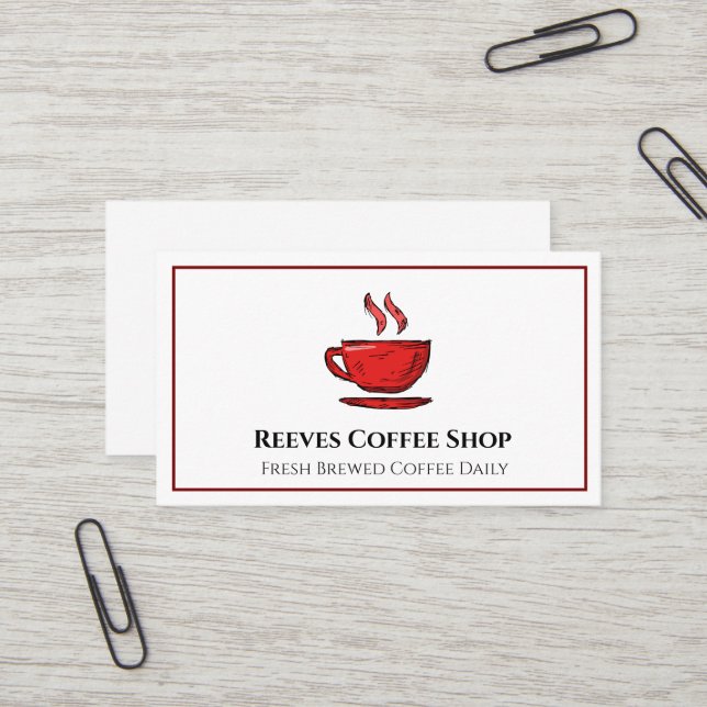 Visita Tarjeta de presentación de cafetería (Anverso/Reverso In Situ)