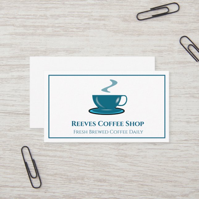 Visita Tarjeta de Presentación de Cafetería Café (Anverso/Reverso In Situ)