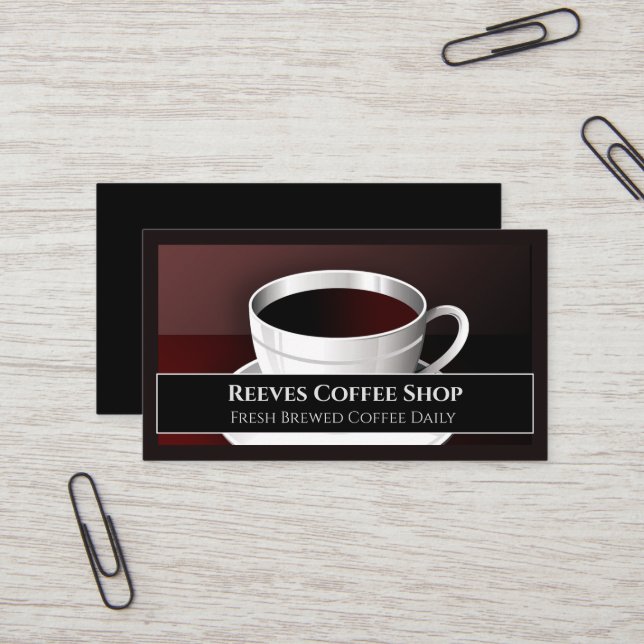 Visita Tarjeta de Presentación de Cafetería Café (Anverso/Reverso In Situ)