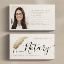Tarjeta de presentación de caligrafía notarial ele