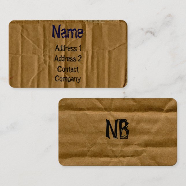 Visita Tarjeta de presentación de cartón (Anverso / Reverso)