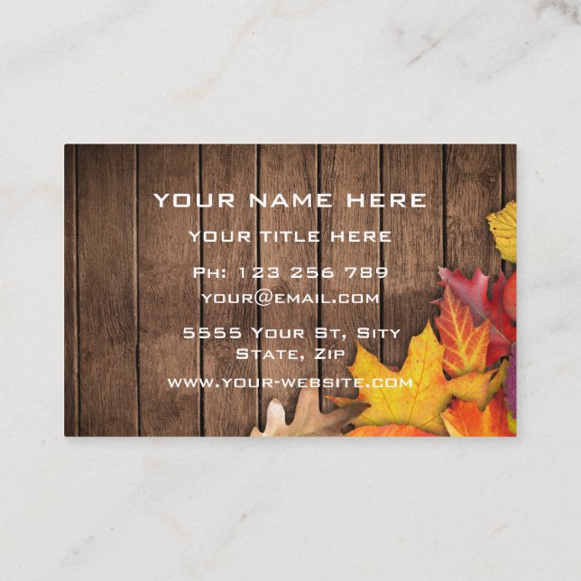 Visita Tarjeta de presentación de cartón de madera para h (Reverso)