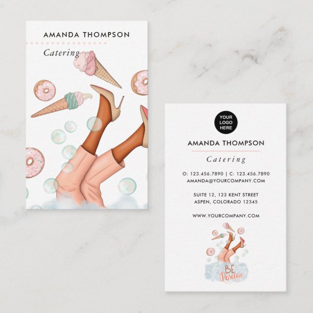 Visita Tarjeta de presentación de catering de eventos (Anverso / Reverso)