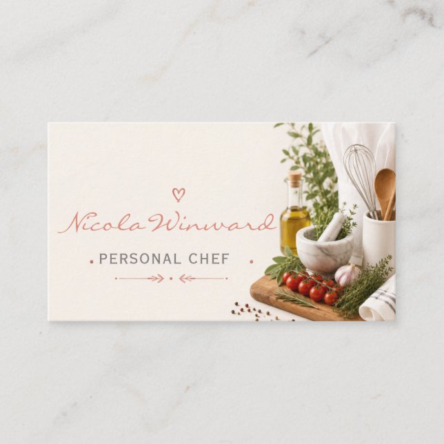 Visita Tarjeta de presentación de chef personal (Anverso)