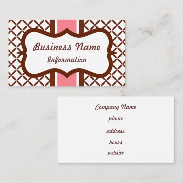 Visita Tarjeta de presentación de chocolate de fresa (Anverso / Reverso)