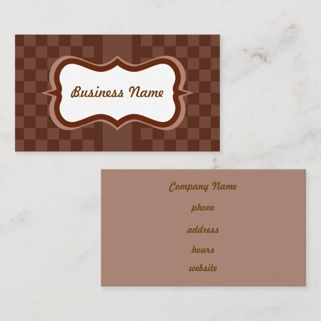 Visita Tarjeta de presentación de chocolate personalizada (Anverso / Reverso)