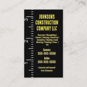 Visita Tarjeta de presentación de cinta de medición de la