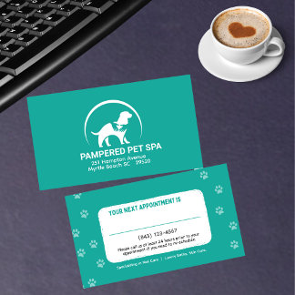 Visita Tarjeta de presentación de citas de mascota Groome