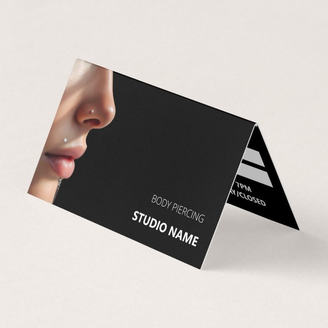 Visita Tarjeta de presentación de citas de salón de Pierc (Anverso)