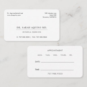 Visita Tarjeta de presentación de citas médicas minimalis