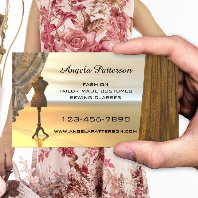 Visita Tarjeta de presentación de clases de costura de mo (Business card for anyone in the fashion industry as well as for teachers giving sewing lessons)