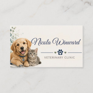 Visita Tarjeta de presentación de clínica veterinaria