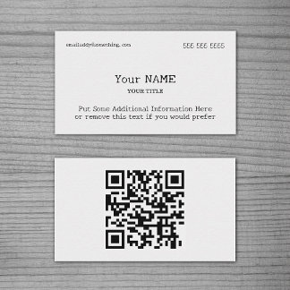 Visita Tarjeta de presentación de código QR blanco tipo t