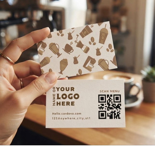 Visita Tarjeta de presentación de código QR de cafetería  (Subido por el creador)