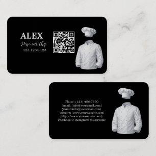 Visita Tarjeta de presentación de código QR de chef perso